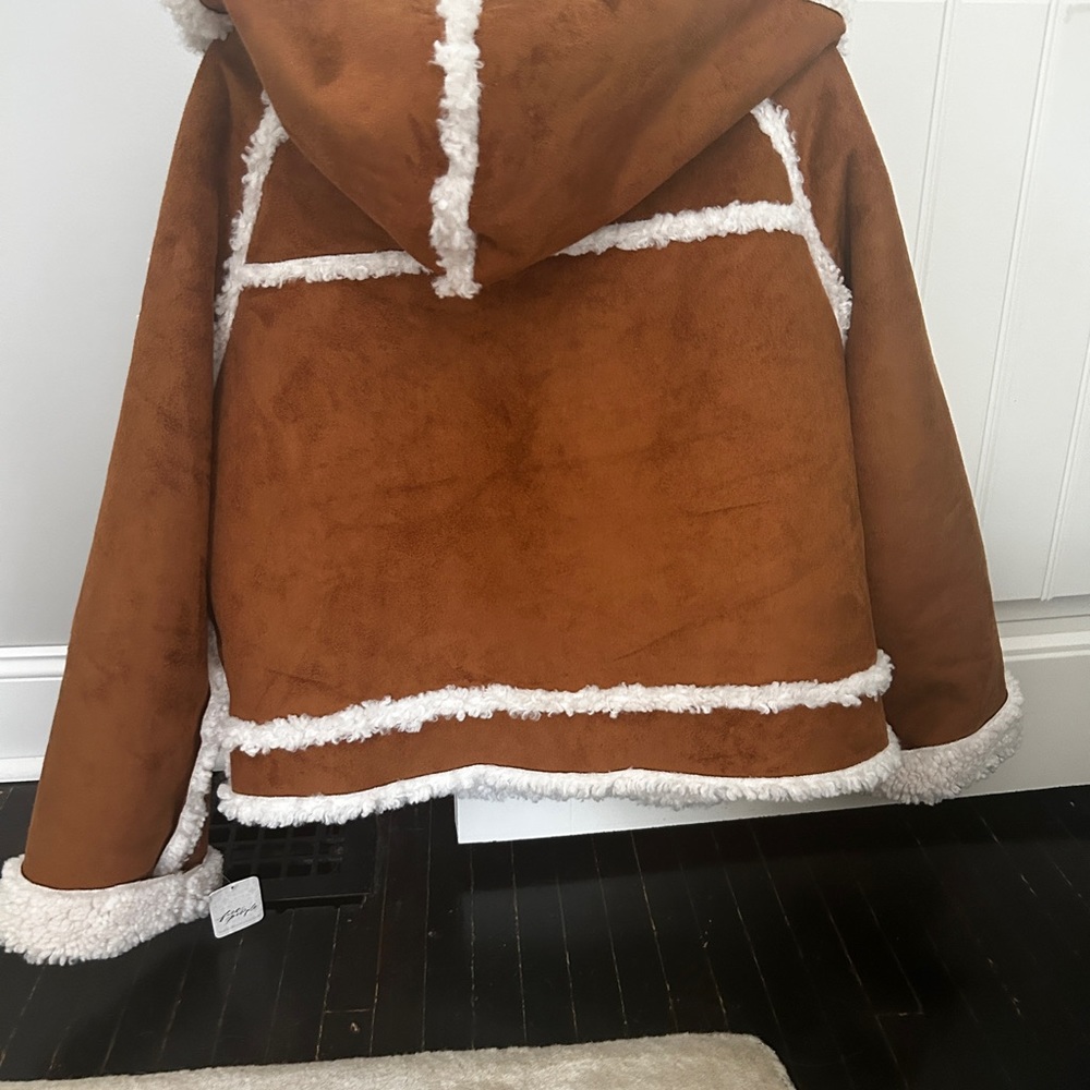 New with tags free people Vegan leather Sherpa coat - Picture 2 of 6